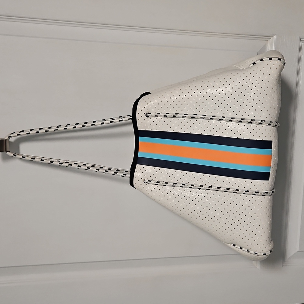 Neoprene Tote Extra Large Stripes Water Resistant Beach Storage Market